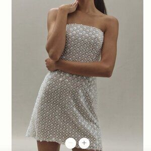 NWT Anthropologie Watters crescendo strapless bow mini dress